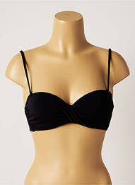 Haut de maillot de bain bretelles élastiquées amovibles haut soutien-gorge moulé noir LOU femme
