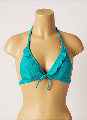 Haut de maillot de bain fermeture liens à nouer haut soutien-gorge avec mousse de rembourrage amovible bleu VARIANCE femme