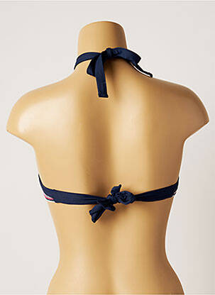 Haut de maillot de bain fermeture liens à nouer haut soutien-gorge moulé bleu VARIANCE femme
