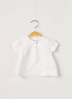 T-shirt coupe droite manches courtes blanc OVALE fille