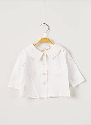 Chemisier manches longues manches longues blanc OVALE fille