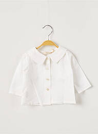 Chemisier coupe droite manches longues blanc OVALE fille