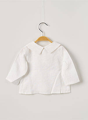 Chemisier manches longues manches longues blanc OVALE fille