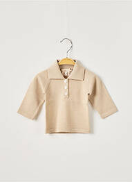 Pull fermeture boutonnée sur le devant manches longues marron OVALE enfant