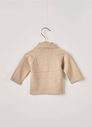 Pull fermeture boutonnée sur le devant manches longues marron OVALE enfant