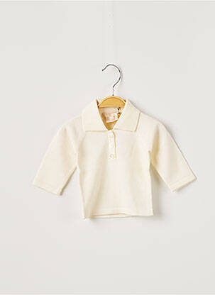 Pull fermeture boutonnée sur le devant manches longues beige OVALE enfant