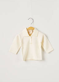 Pull fermeture boutonnée sur le devant manches longues beige OVALE enfant