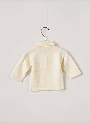 Pull fermeture boutonnée sur le devant manches longues beige OVALE enfant