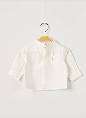 Chemisier coupe droite manches longues blanc OVALE fille