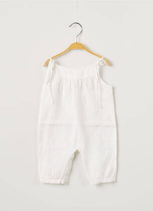 Combi-pantalon sans manche sans manche blanc OVALE fille