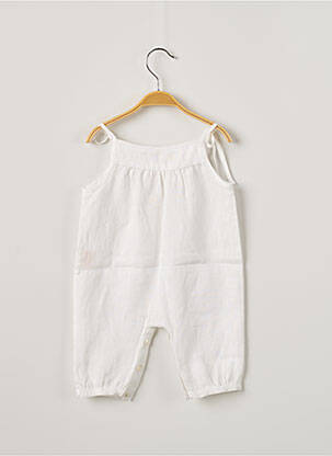 Combi-pantalon col rond sans manche blanc OVALE fille