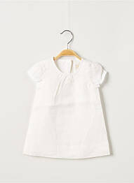 Robe courte doublure sans manche blanc OVALE fille