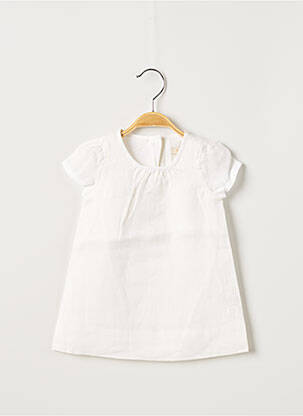 Robe courte doublure sans manche blanc OVALE fille
