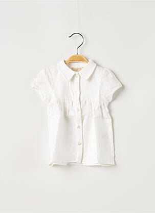 Robe courte sans manche sans manche blanc OVALE fille