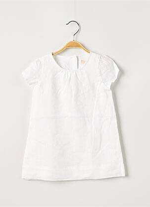 Robe courte doublure manches courtes blanc OVALE fille