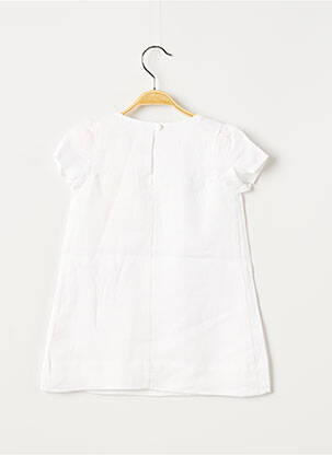 Robe courte doublure manches courtes blanc OVALE fille