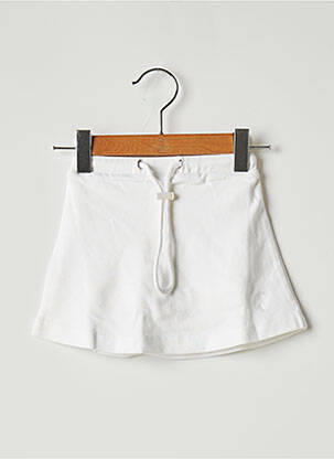 Jupe short tissage jersey blanc OVALE fille