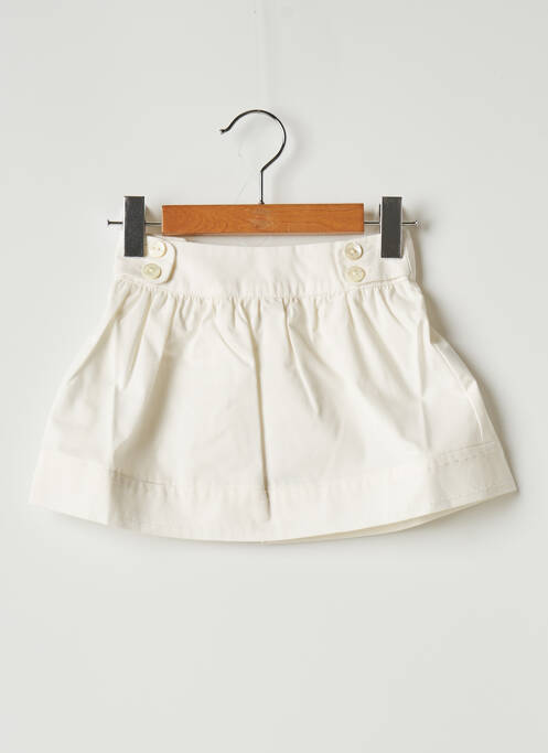 Jupe mi-longue tissage popeline blanc OVALE fille