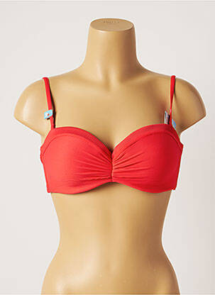 Haut de maillot de bain bretelles élastiquées ajustables rouge CHERRY BLOOM femme