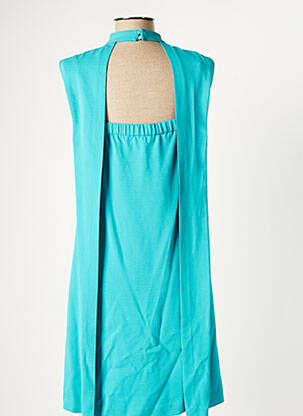 Robe mi-longue tissage crêpe sans manche bleu PENNYBLACK femme