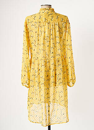 Robe mi-longue coupe fluide manches longues jaune CREAM femme