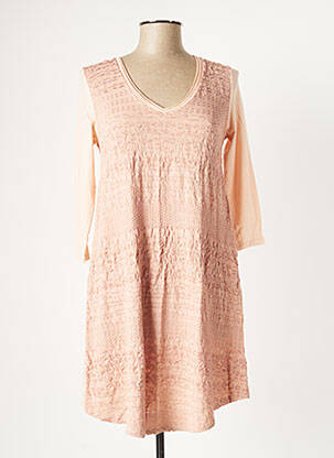 Robe courte manches 3/4 manches 3/4 rose MYRINE & ME femme