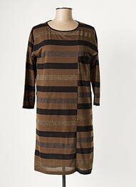 Robe mi-longue manches longues manches longues marron CHIPIE femme