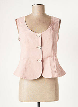 Gilet sans manche imprimé rayures rose MYRINE ANTWERP femme
