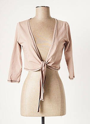 Gilet manches longues manches 3/4 rose E-BRYDE femme