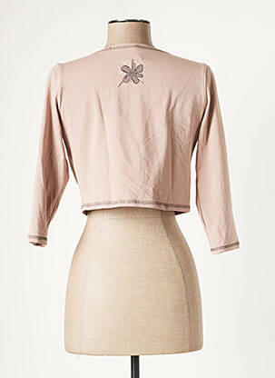Gilet manches longues manches 3/4 rose E-BRYDE femme