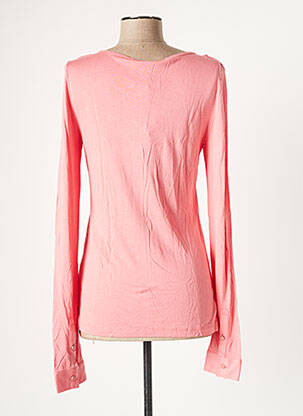 Gilet manches longues col rond rose BANDOLERA femme