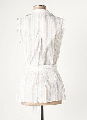 Gilet manches courtes fermeture boutonnée sur le devant blanc SYM femme