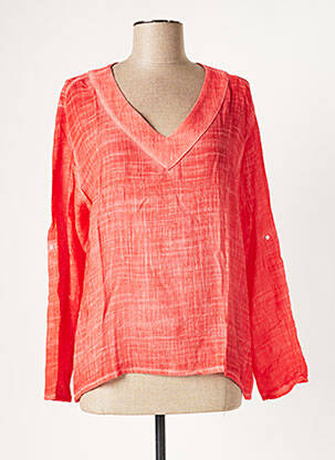 Blouse légère et transparente manches longues rouge FRANSA femme