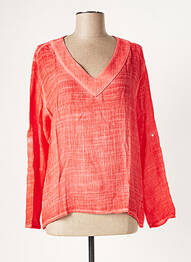 Blouse légère et transparente manches longues rouge FRANSA femme