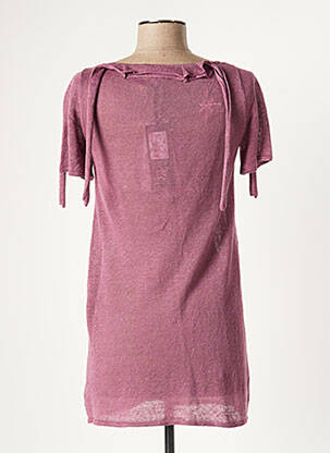 Pull tunique tissage chiné manches courtes violet LE PETIT BAIGNEUR femme