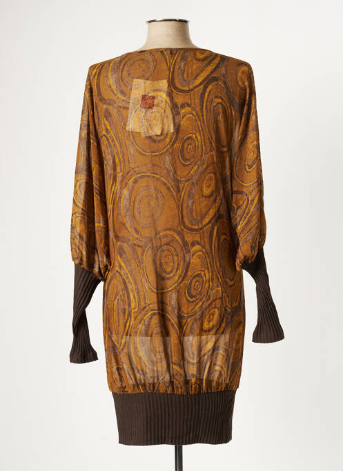 Tunique manches longues marron MAIS IL EST OU LE SOLEIL pour femme