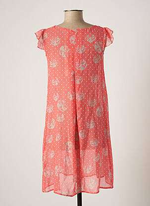 Robe courte coupe fluide manches courtes rose MYRINE ANTWERP femme