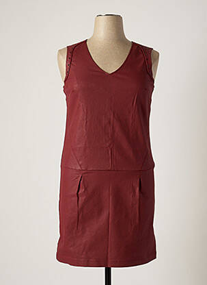 Robe mi-longue sans manche sans manche rouge ONE STEP femme