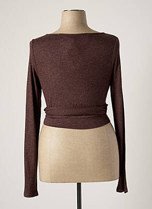 Gilet cache-cœur stretch marron MYRINE & ME femme