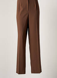 Pantalon droit tissage crêpe taille normale marron ATIAN femme