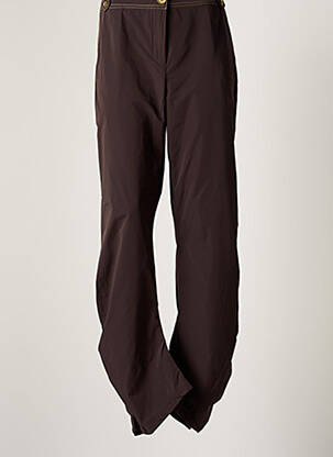 Pantalon droit fermeture zippée sous rabat boutonné taille normale marron ELLIOTT femme