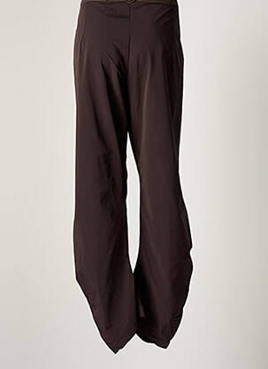 Pantalon droit fermeture zippée sous rabat boutonné taille normale marron ELLIOTT femme