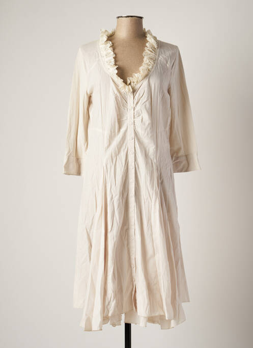 Robe mi-longue beige MAIS IL EST OU LE SOLEIL pour femme