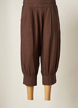 Pantacourt taille haute taille haute marron MYRINE & ME femme