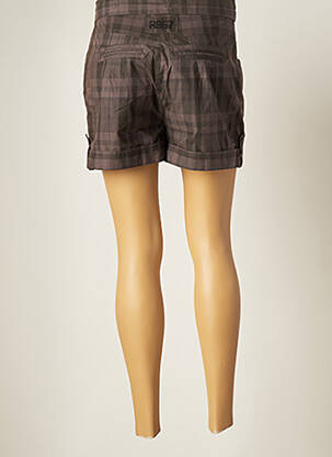 Short coupe droite marron R 867 femme