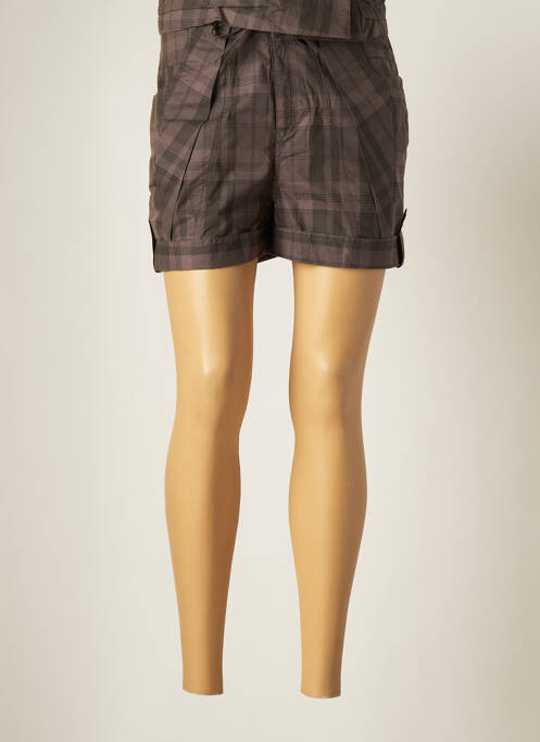 Short coupe droite marron R 867 femme