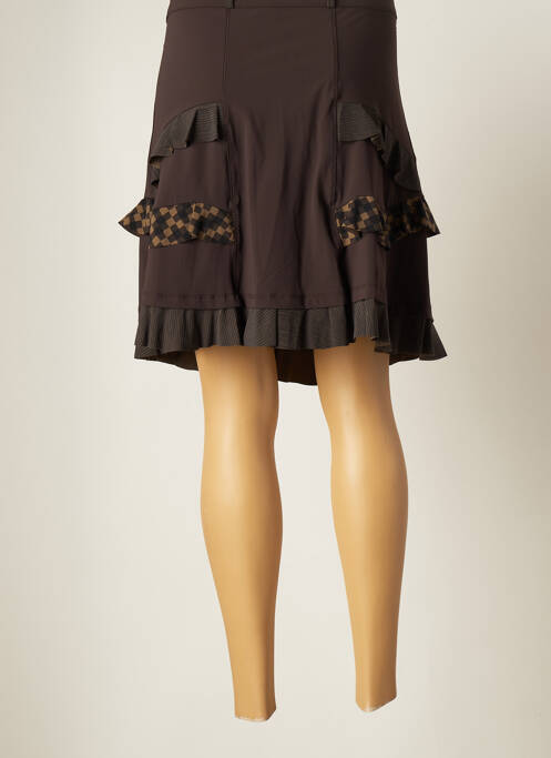 Jupe courte marron E-BRYDE pour femme
