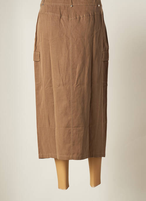 Jupe mi-longue marron ELENA MIRO pour femme