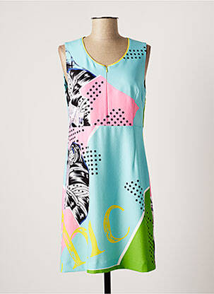 Robe courte sans manche sans manche bleu POUPEE CHIC femme