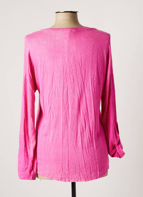 Pull tunique rose SUNNY STUDIO pour femme